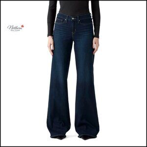 Shaping Wide-Leg Jeans with Tummy Panel, Size 24, Stretch Denim